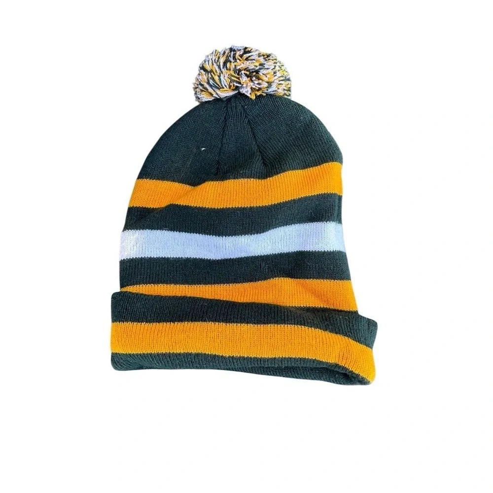 Baylor Bears Striped Pom Beanie Unisex Multicolor Knit Hat